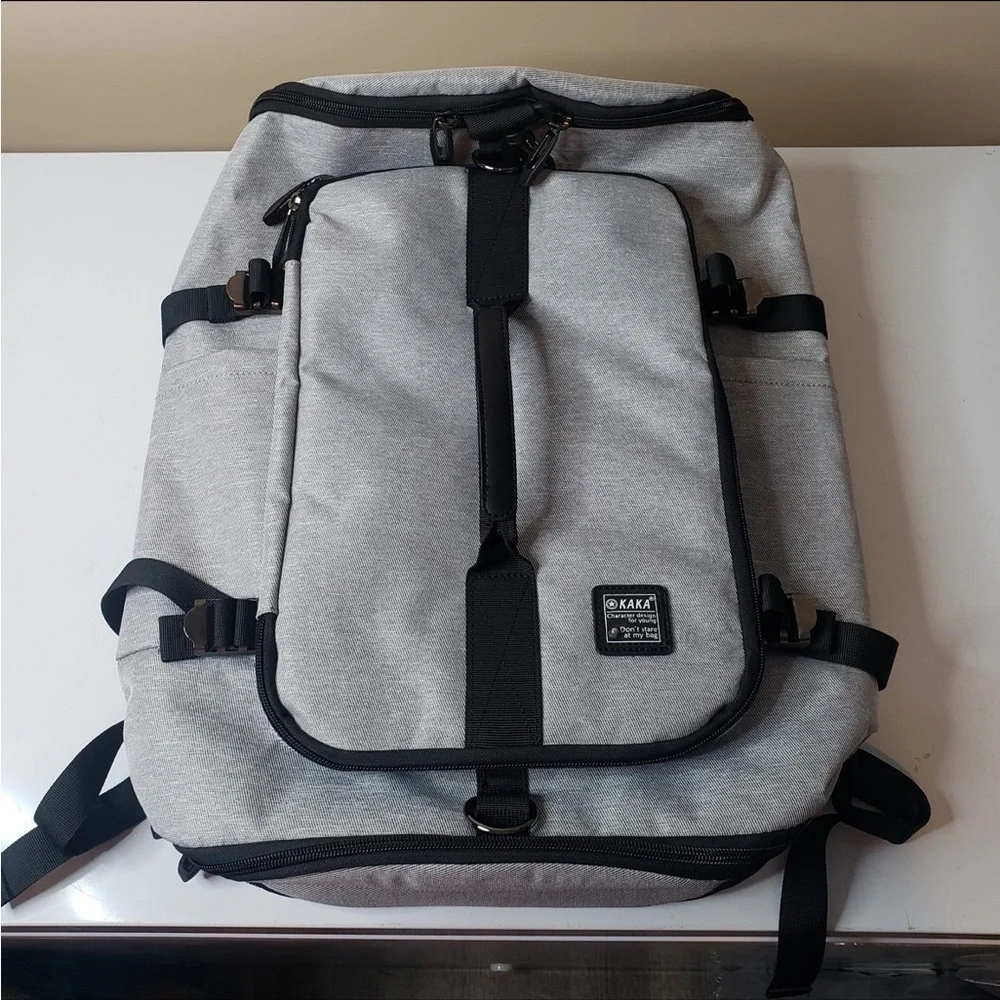 Gray Men's Tech Backpack - Travel & Laptop Organizer